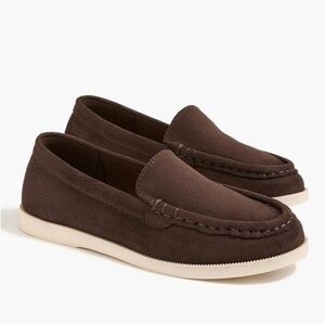 Crewcuts J Crew brown microsuede loafer slip on shoes size 1 new boysn
